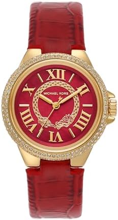 Buy Shop Michael Kors Camille Three-Hand Red Dial Red Leather Strap Watch for Women - MK4750 USA Online