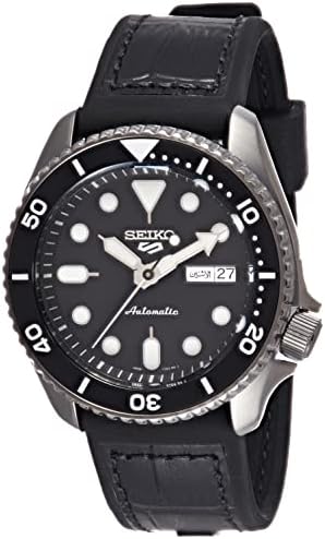 Buy Shop Seiko 5 Sports SKX Automatic Black Dial Black Leather Strap Watch for Men - SRPD55K2 USA Online