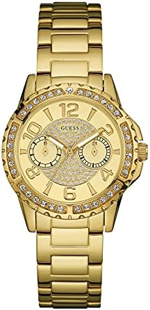 Buy Shop Guess Sassy Analog Quartz Gold Dial Gold Steel Strap Watch For Women - W0705L2 USA Online