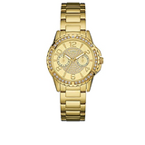 Buy Shop Guess Sassy Analog Quartz Gold Dial Gold Steel Strap Watch For Women - W0705L2 USA Online