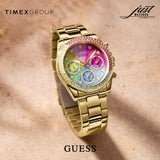 Buy Shop Guess Sugarrush Quartz Multicolor Dial Gold Steel Strap Watch For Women - GW0258L1 USA Online
