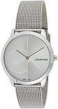 Buy Shop Calvin Klein Minimal Silver Dial Silver Mesh Bracelet Watch for Men - K3M2112Z USA Online