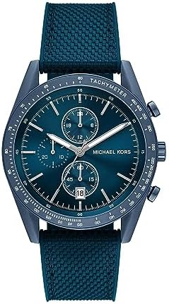 Buy Shop Michael Kors Accelerator Chronograph Blue Dial Blue Nylon Strap Watch for Men - MK9142 USA Online