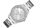 Buy Shop Guess Dazzler Diamonds Silver Dial Silver Steel Strap Watch for Women - W0335L1 USA Online