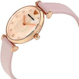 Buy Shop Emporio Armani Gianni T Bar Mother Of Pearl Pink Dial Pink Leather Strap Watch For Women - AR1958 USA Online