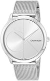 Buy Shop Calvin Klein Minimal Silver Dial Silver Mesh Bracelet Watch for Men - K3M2112Z USA Online