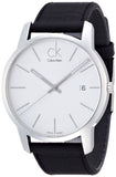 Buy Shop Calvin Klein City Date Silver Dial Black Leather Strap Watch for Men - K2G2G1C6 USA Online