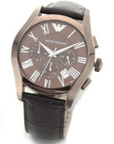 Emporio Armani Valente Classic Brown Dial Brown Leather Strap Watch For Men - AR1609