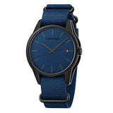 Buy Shop Calvin Klein Tone Blue Dial Blue NATO Strap Watch for Men - K7K514VN USA Online