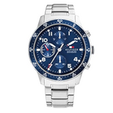 Buy Shop Tommy Hilfiger Jimmy Chronograph Quartz Blue Dial Silver Steel Strap Watch For Men - 1791949 USA Online