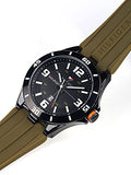 Buy Shop Tommy Hilfiger Drew Black Dial Green Rubber Strap Watch for Men - 1791065 USA Online