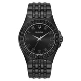 Bulova Crystal Collection Phantom Black Dial Black Steel Strap Watch for Men - 98A240