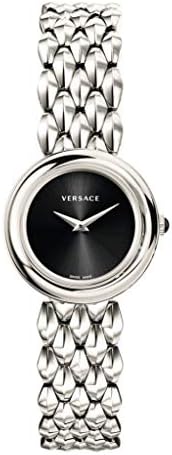 Buy Shop Versace V-Flare Quartz Black Dial Silver Steel Strap Watch for Women - VEBN00618 USA Online