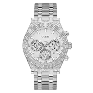 Buy Shop Guess Multi Function Diamonds Silver Dial Silver Steel Strap Watch For Men - GW0455G1 USA Online