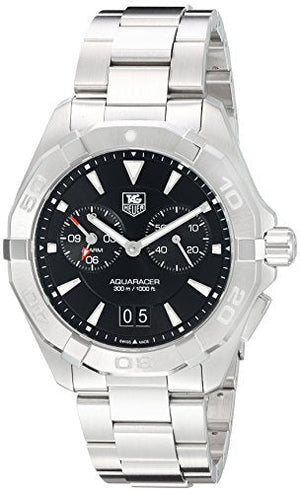 Buy Shop Tag Heuer Aquaracer Quartz Black Dial Silver Steel Strap Watch for Men - WAY111Z.BA0928 USA Online