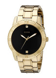 Buy Shop Guess Classic Diamonds Black Dial Gold Steel Strap Watch for Men - W0416G2 USA Online