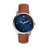 Buy Shop Fossil The Minimalist 3H Blue Dial Brown Leather Strap Watch for Men - FS5499 USA Online