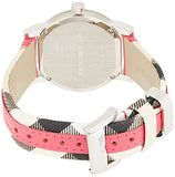 Buy Shop Burberry The City White Dial Haymarket Pink Leather Strap Watch for Women - BU9149 USA Online