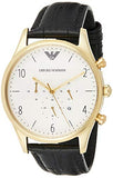 Buy Shop Emporio Armani Classic Chronograph White Dial Black Leather Strap Watch For Men - AR1892 USA Online