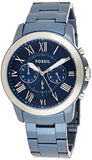 Buy Shop Fossil Grant Chronograph Blue Dial Blue Steel Strap Watch for Men - FS5230 USA Online