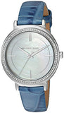 Buy Shop Michael Kors Cinthia Mother of Pearl Dial Blue Leather Strap Watch for Women - MK2661 USA Online