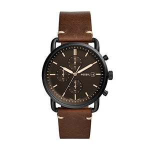 Buy Shop Fossil Commuter Chronograph Black Dial Brown Leather Strap Watch for Men - FS5403 USA Online