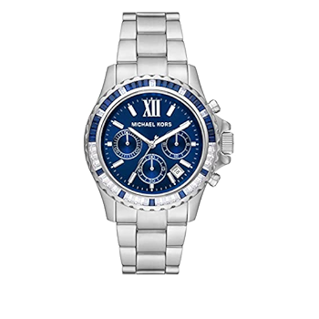 Buy Shop Michael Kors Everest Chronograph Blue Dial Silver Steel Strap Watch For Women - MK7237 USA Online