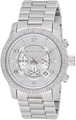 Buy Shop Michael Kors Runway Chronograph Quartz Silver Dial Silver Steel Strap Watch For Women - MK5574 USA Online