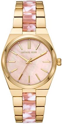 Buy Shop Michael Kors Channing Quartz Mother of Pearl Pink Dial Two Tone Steel Strap Watch For Women - MK6650 USA Online