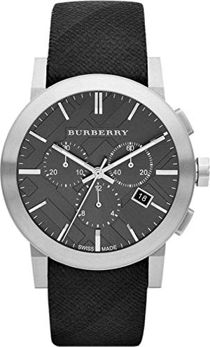 Buy Shop Burberry The City Grey Dial Black Leather Strap Watch for Men - BU9359 USA Online