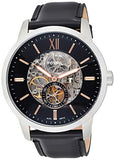 Buy Shop Fossil Townsman Skeleton Black Dial Black Leather Strap Watch for Men - ME3153 USA Online