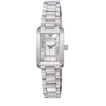 Buy Shop Emporio Armani Classic Diamonds Silver Dial Silver Steel Strap Watch For Women - AR3170 USA Online