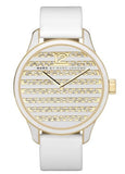 Buy Shop Marc Jacobs Lidia Stripe White Dial White Leather Strap Watch for Women - MBM1164 USA Online