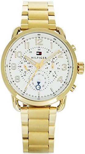 Buy Shop Tommy Hilfiger Quartz White Dial Gold Steel Strap Watch for Men - 1791455 USA Online