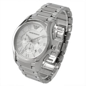 Buy Shop Emporio Armani Valente Chronograph Silver Dial Silver Steel Strap Watch For Men - AR11081 USA Online