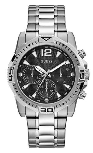 Buy Shop Guess Commander Chronograph Black Dial Silver Steel Strap Watch for Men - GW0056G1 USA Online