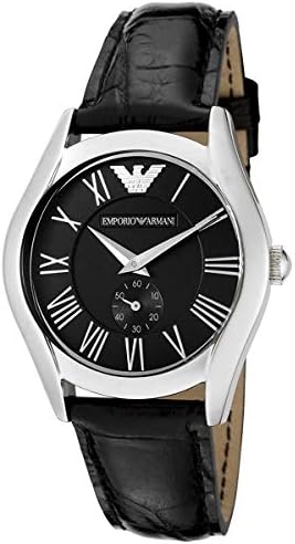 Buy Shop Emporio Armani Velente Black Dial Black Leather Strap Watch For Women - AR0644 USA Online