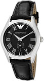 Buy Shop Emporio Armani Velente Black Dial Black Leather Strap Watch For Women - AR0644 USA Online