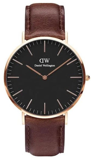 Buy Shop Daniel Wellington Bristol Black Dial Brown Leather Strap Watch For Men - DW00100125 USA Online