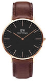 Buy Shop Daniel Wellington Bristol Black Dial Brown Leather Strap Watch For Men - DW00100125 USA Online