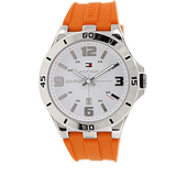 Buy Shop Tommy Hilfiger Analog White Dial Orange Rubber Strap Watch for Men - 1791063 USA Online