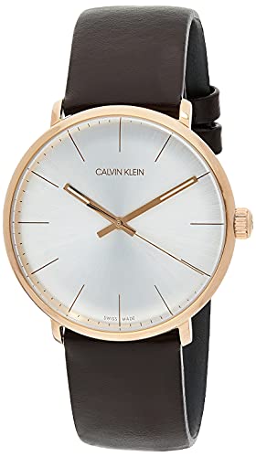 Buy Shop Calvin Klein High Noon Silver Dial Brown Leather Strap Watch for Men - K8M216G6 USA Online