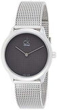Buy Shop Calvin Klein Minimal Grey Dial Silver Mesh Bracelet Watch for Women - K3M2212X USA Online