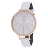 Buy Shop Calvin Klein Equal Silver Dial White Leather Strap Watch for Women - K3E236L6 USA Online