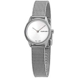 Buy Shop Calvin Klein Minimal White Dial Silver Mesh Bracelet Watch for Women - K3M231Y6 USA Online