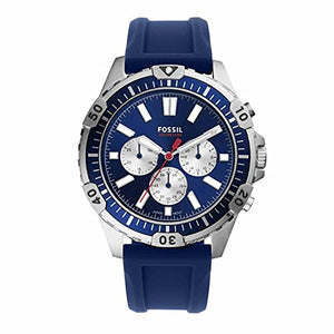 Buy Shop Fossil Garrett Chronograph Blue Dial Blue Rubber Strap Watch for Men - FS5709 USA Online