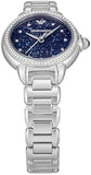 Emporio Armani Mia Three Hand Crystals Blue Dial Silver Steel Strap Watch For Women - AR11630