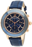 Swarovski Octea Lux Chrono Blue Dial Blue Leather Strap Watch for Women - 5563480