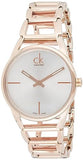 Buy Shop Calvin Klein Stately White Dial Rose Gold Steel Strap Watch for Women - K3G23626 USA Online