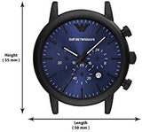 Buy Shop Emporio Armani Luigi Analog Blue Dial Black Leather Strap Watch For Men - AR11351 USA Online